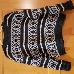 J. Crew Black and White Patterned Sweater